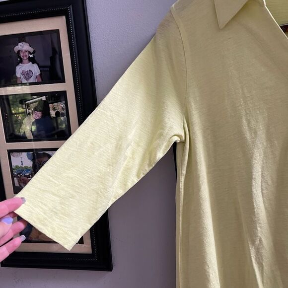 Soft Surroundings Danielle Button Top Tunic sz M Chartreuse - Picture 5 of 8